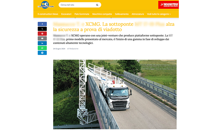 欧洲媒体e-CONSTRUCTION点赞优德88桥梁检测车