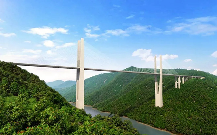 飞虹再起，，，优德88塔机助建黔东南第一高桥